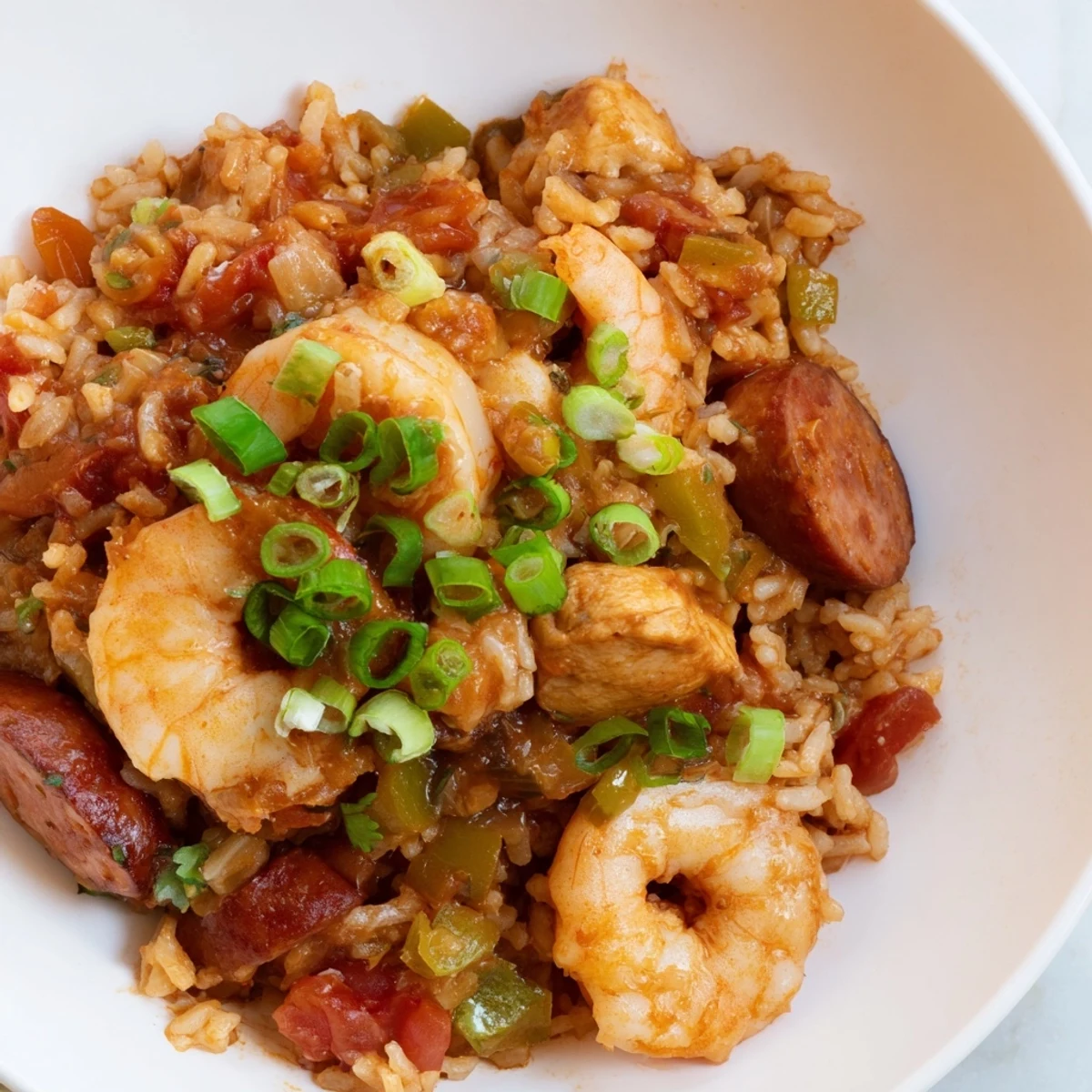 Fragrant and flavorful, this colorful jambalaya features tender shrimp nestled in seasoned rice.