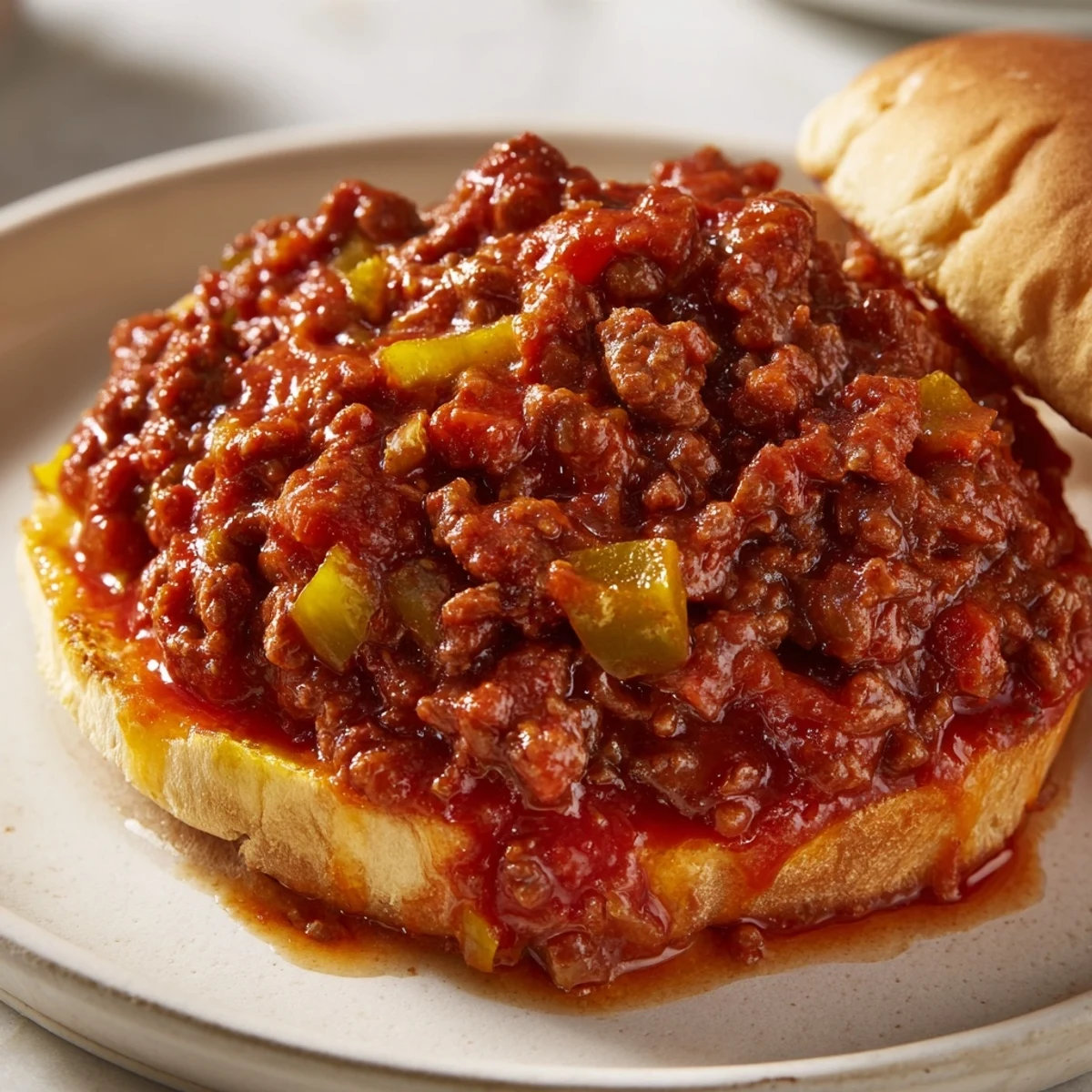 Steaming, saucy Sloppy Joes piled high on toasted buns, a flavorful American classic.