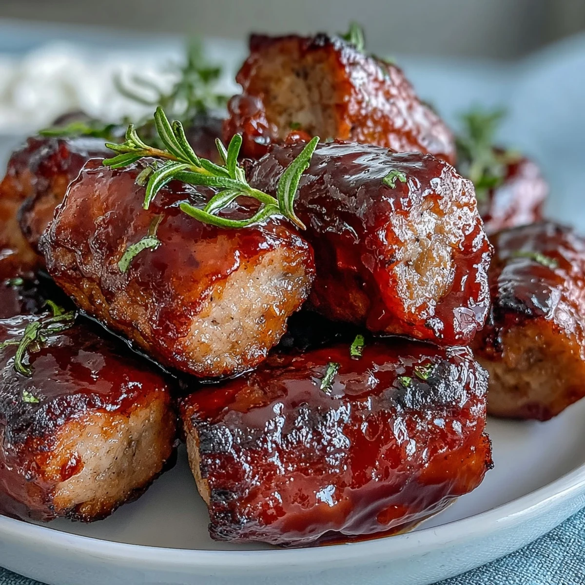 Tender Crock Pot BBQ Cocktail Sausages glisten in sweet apricot barbecue glaze, served warm as an easy game-day appetizer.