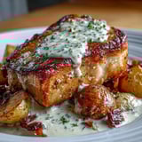 Golden-brown Crockpot Ranch Pork Chops slow-cooked to perfection, releasing savory aromas in a rich, velvety ranch sauce. 