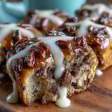 Soft, spiced hot cross buns with citrus glaze, studded with dried fruit and topped with a zesty orange-lemon drizzle.  