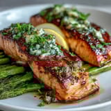 Garlic Butter Salmon Asparagus