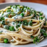 Lemon zest and ricotta linguine with green peas, a light and satisfying vegetarian dinner in minutes