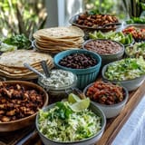 Vibrant DIY Taco Bar setup guests will love for customizing every delicious bite.