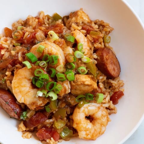Fragrant and flavorful, this colorful jambalaya features tender shrimp nestled in seasoned rice.