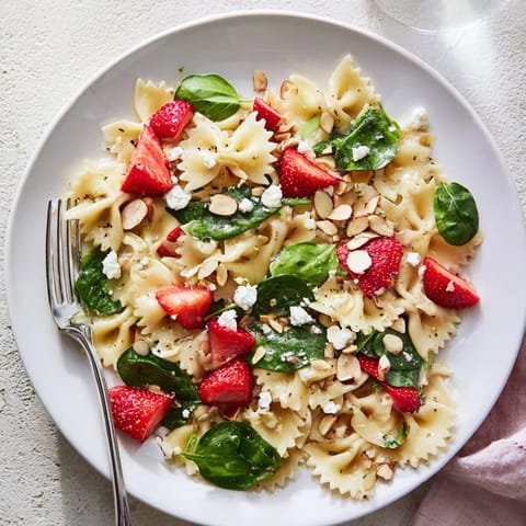 Spring Spinach Strawberry Pasta Salad