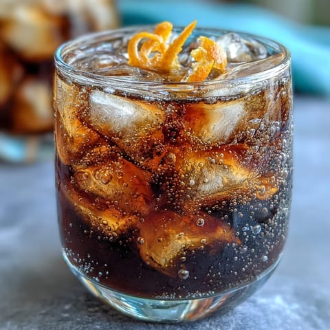 Refreshing cold brew coffee tonic with orange zest, a vibrant bubbly summer drink.