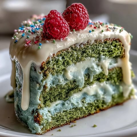 Smash cake style mini matcha birthday cake: vibrant green, creamy frosting, perfect brunch treat.