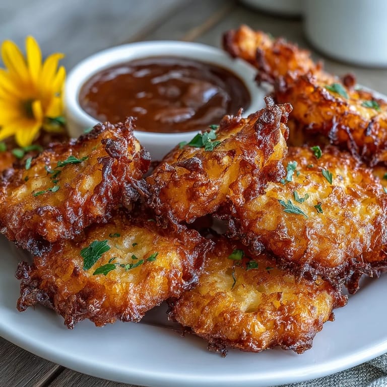 Delicate dandelion blossoms fried to golden perfection, paired with a creamy herb yogurt sauce for a unique wild green dish.