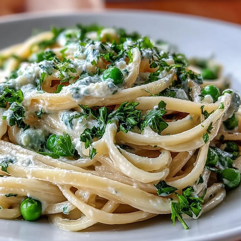 Lemon zest and ricotta linguine with green peas, a light and satisfying vegetarian dinner in minutes