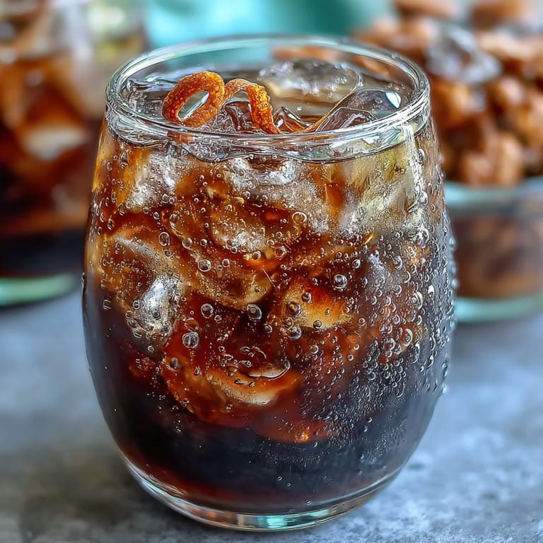 Enjoy this easy cold brew coffee tonic adorned with fresh orange zest.