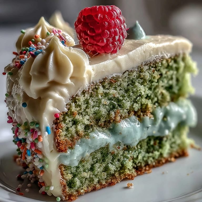 Gooey and colorful smash cake mini matcha birthday cake, an easy, celebratory dessert option.