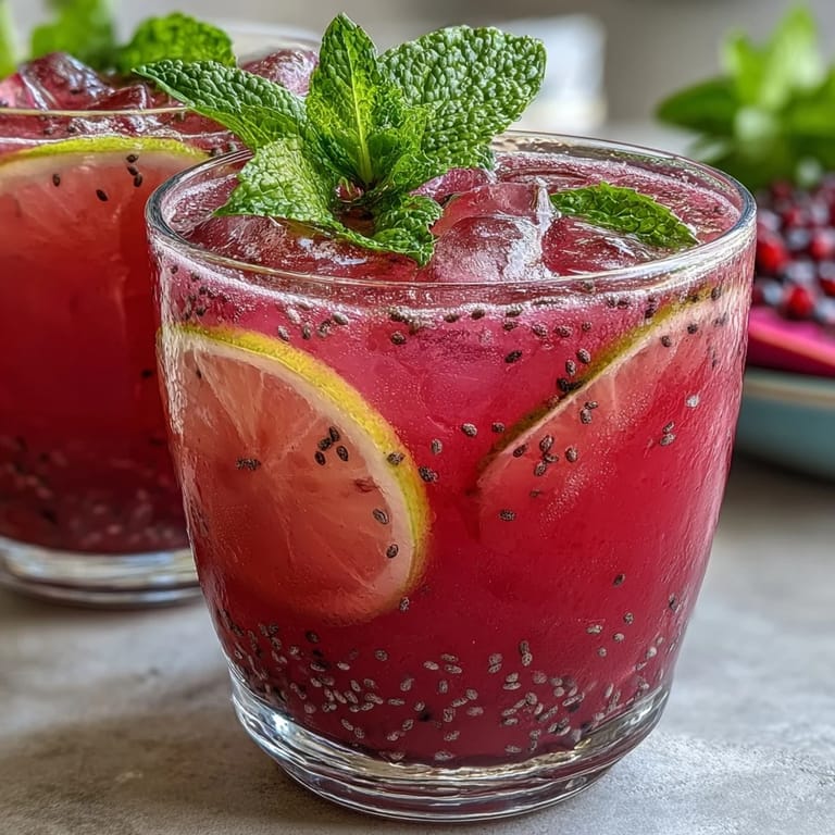 Picture-perfect dragon fruit lemonade, a cool and healthy summer beverage.