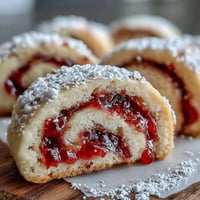 Golden Raspberry Swirl Shortbread Cookies on a cooling rack have jammy centers and crisp, buttery edges, perfect for teatime.